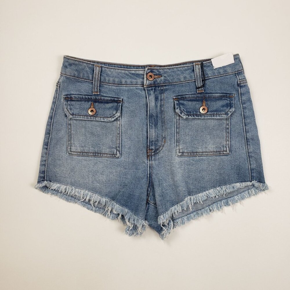 Celebrity Pink Raw Edge Cutoff Denim Shorts Womens 9/29 Blue Motivational Wash - Picture 5 of 16